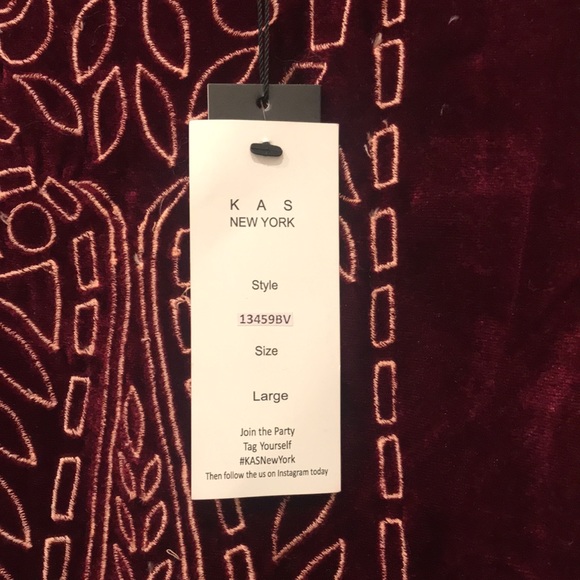 KAS of New York beautiful velvet embroidered dress - Picture 3 of 5
